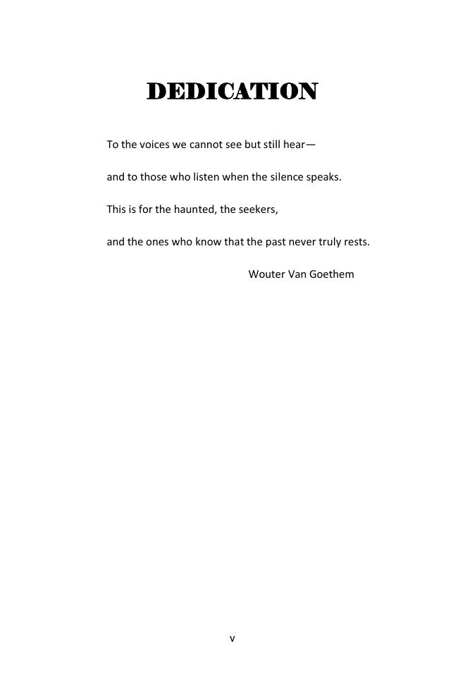 Echoes of the Dead — Dedication & front matter