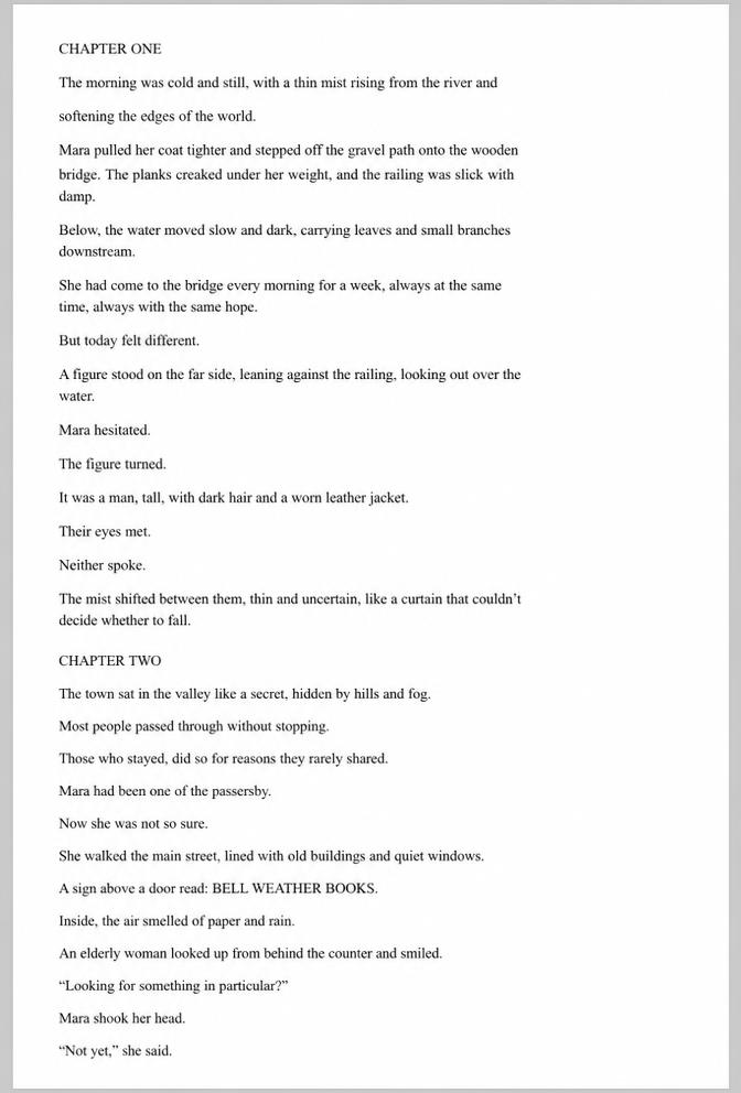 Before — raw manuscript (illustrative example of a typical unformatted file)